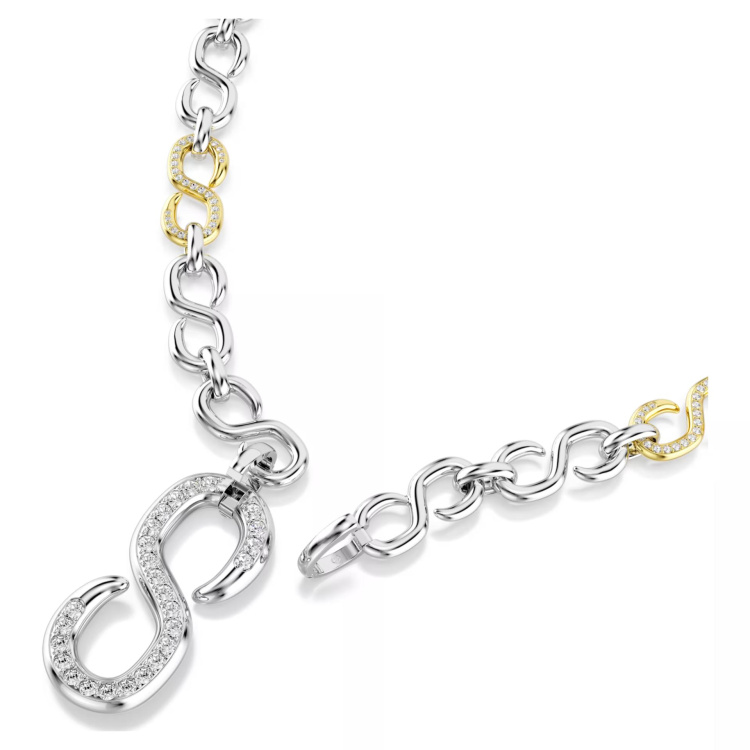 Dextera strandage Round cut, White, Mixed metal finish